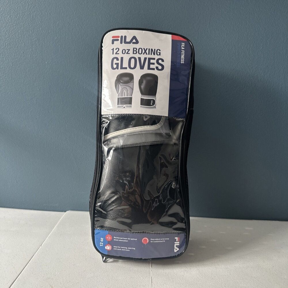 Boxing Gloves Fila Fitness 12oz Pro Quality Heavy Bag Gym Black Red NEW